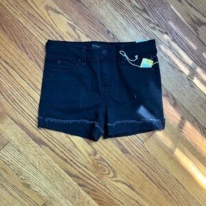 Celebrity Pink Black Jean Shorts Classic Style